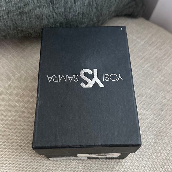 NEW YOSI SAMRA Black Whisper White Calf Fur Leather Samara Ballet Flats Foldable - Picture 3 of 7